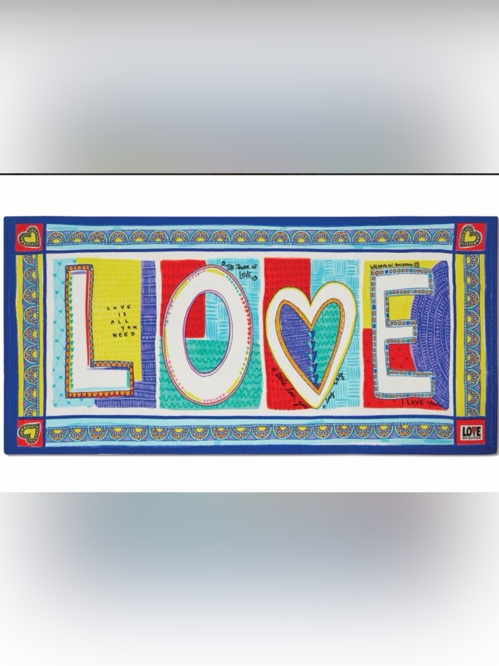 Bright Brighton Striped Beach Towel in White, Yellow, Red, Blue